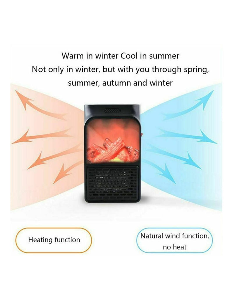 Aquecedor Portátil Elétrico com Efeito Lareira