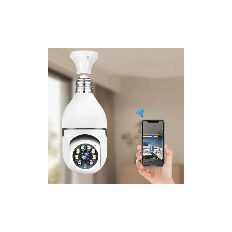 Câmara de Segurança Inteligente 360° com Formato de Lâmpada