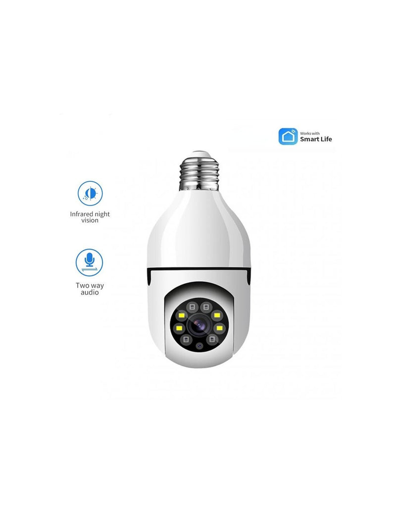 Câmara de Segurança Inteligente 360° com Formato de Lâmpada