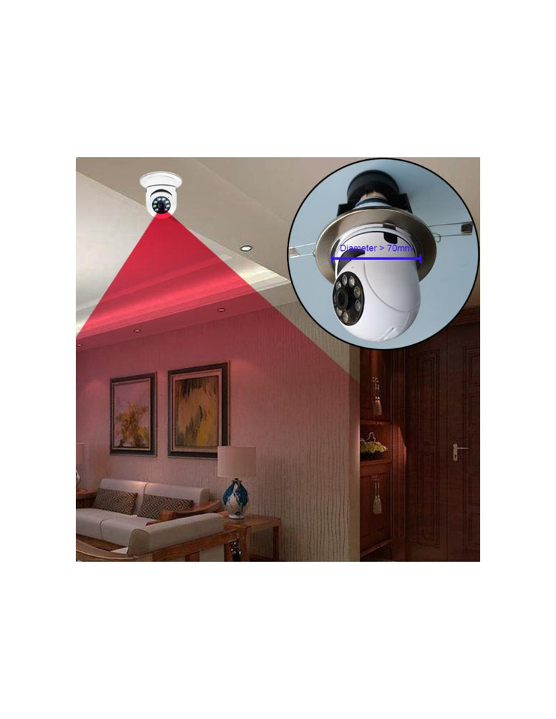 Câmara de Segurança Inteligente 360° com Formato de Lâmpada