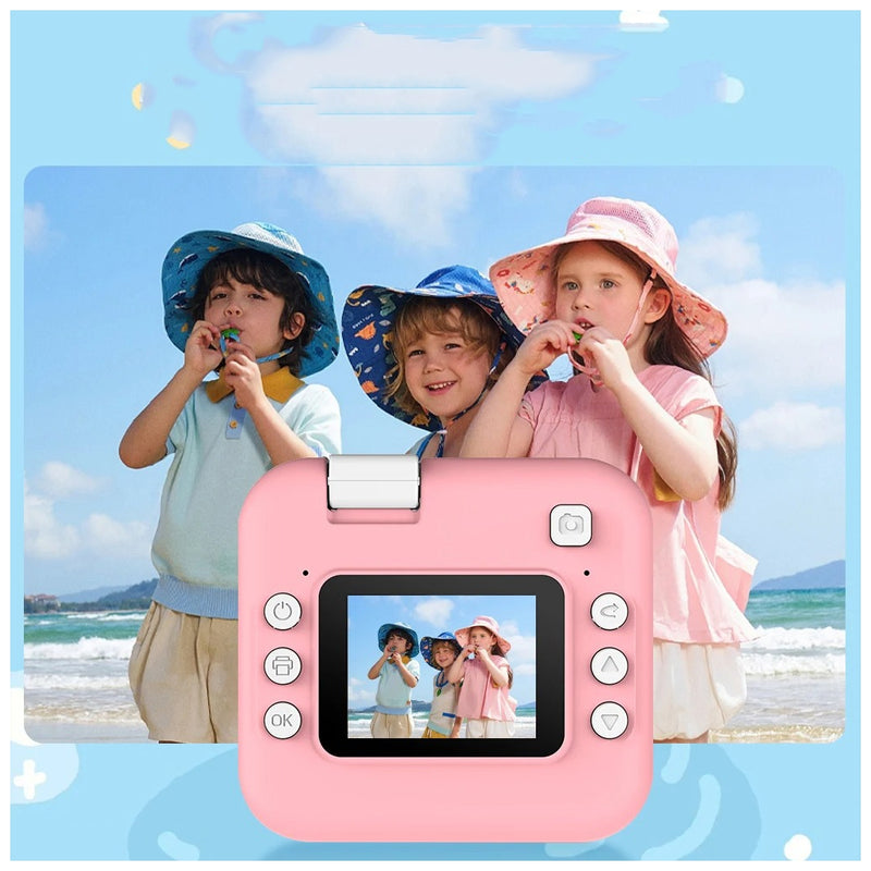 Câmara Infantil com Impressão Instantânea e Lente Rotativa