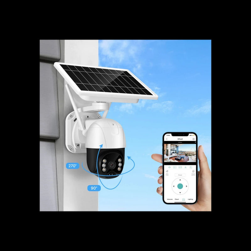Câmara de Vigilância 360º com Painel Solar Wifi