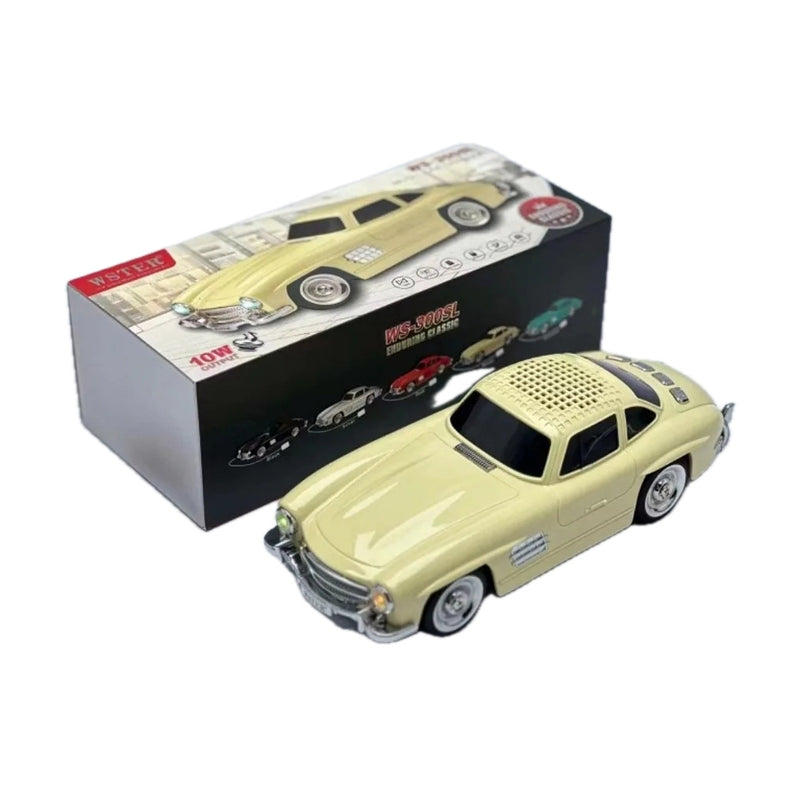 Coluna Bluetooth Retro – Design Carro Clássico com 10W e Rádio FM