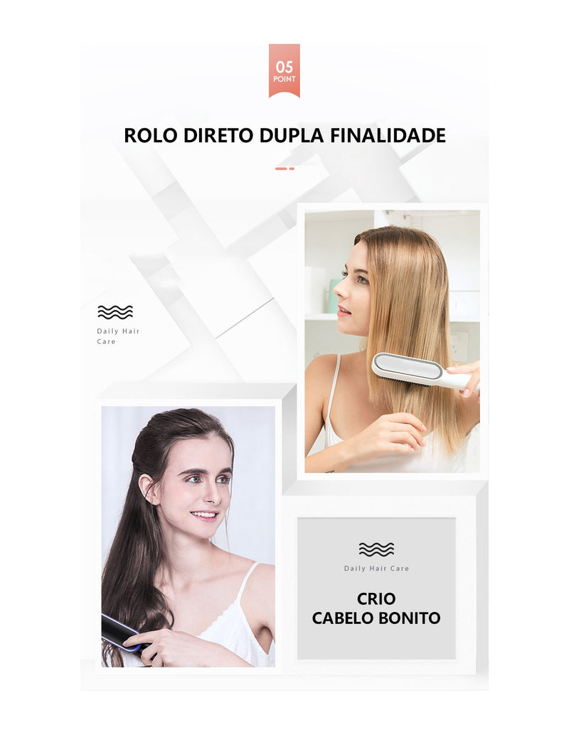Escova Alisadora e Modeladora QA-T08