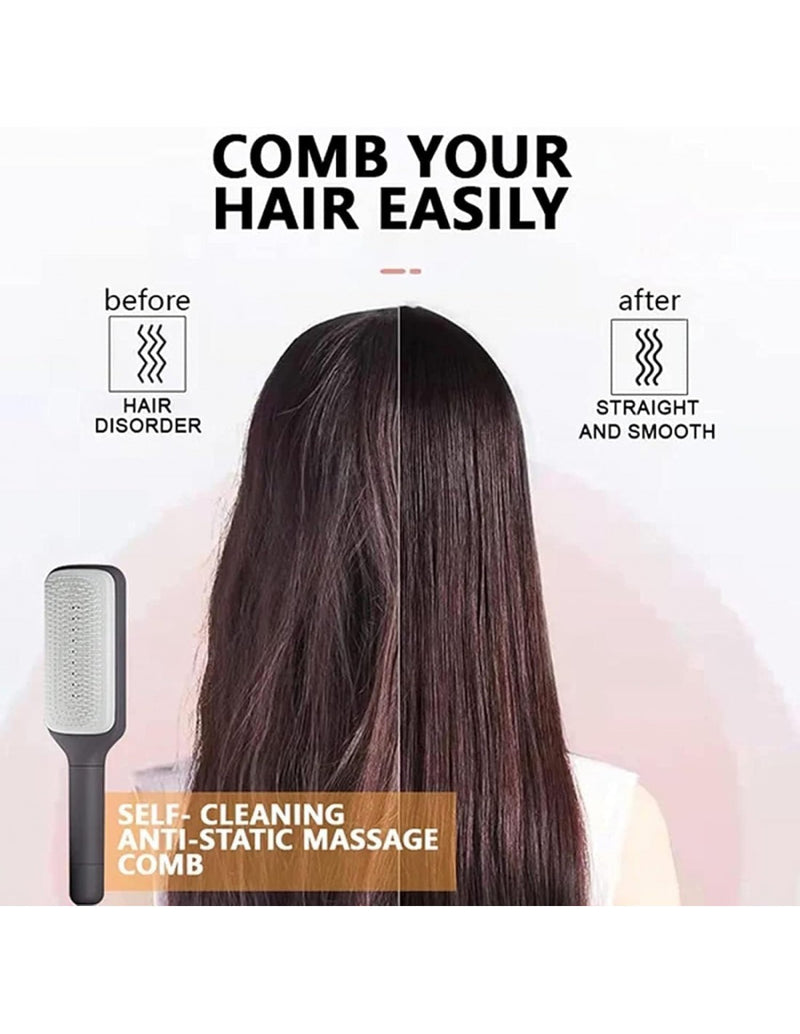 Escova De Cabelo Autolimpante