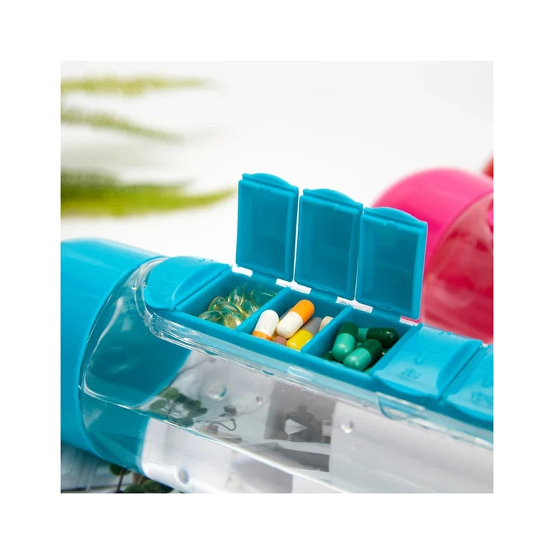 Garrafa de Água com Compartimento para Medicamentos