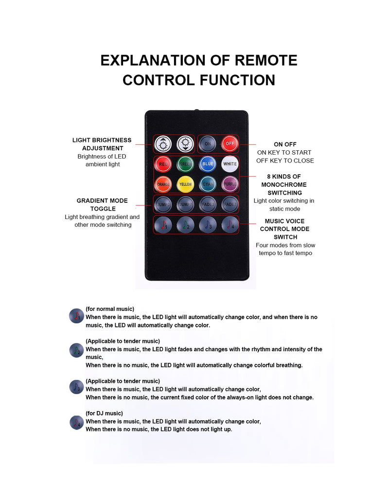Luz Atmosférica RGB LED para Automóveis QA-C723