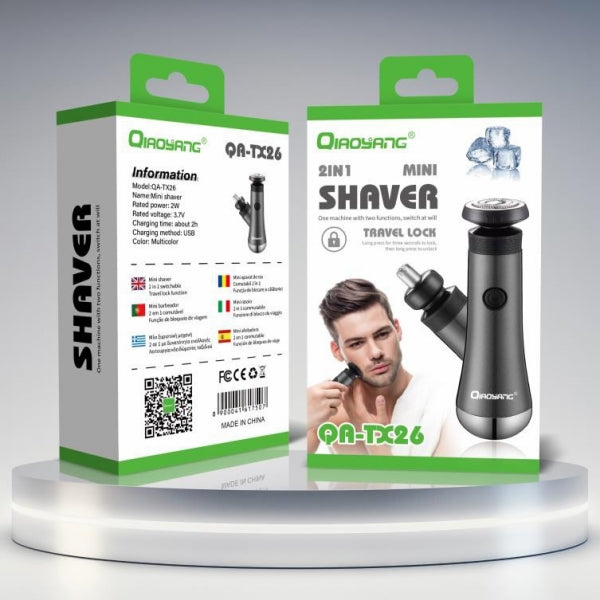 Máquina de Barbear Mini 2 em 1 QA-TR26