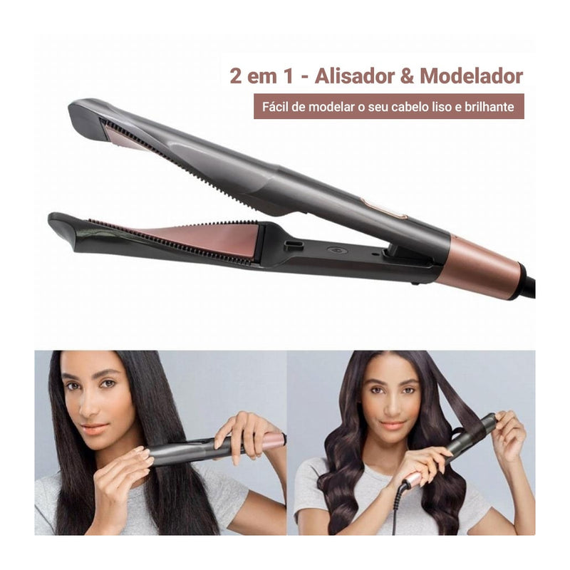 Modelador de Cabelo 2 em 1