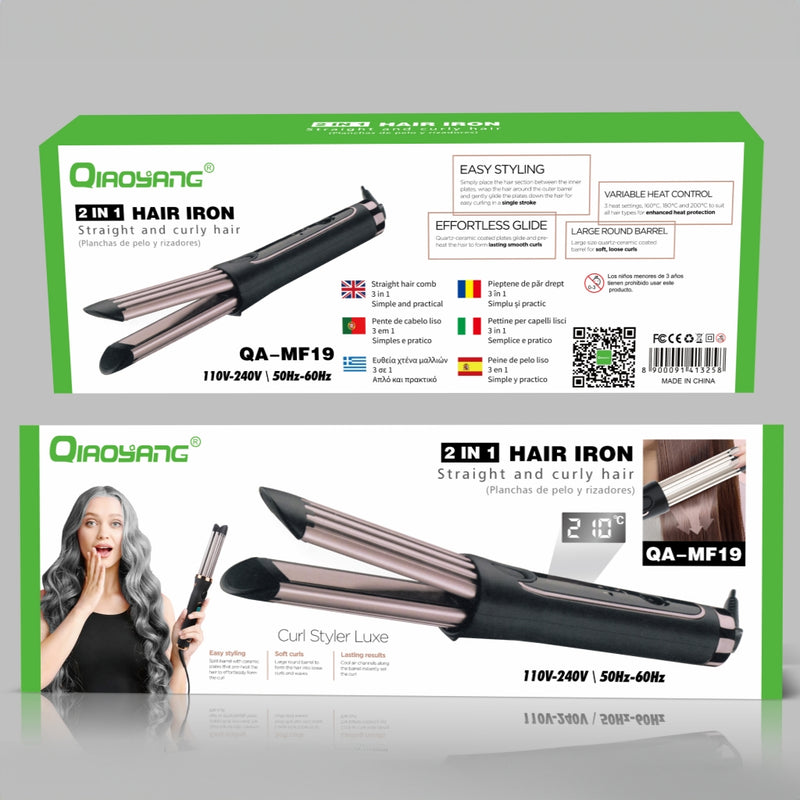 Placa de Cabelo 2 em 1 QA-MF19