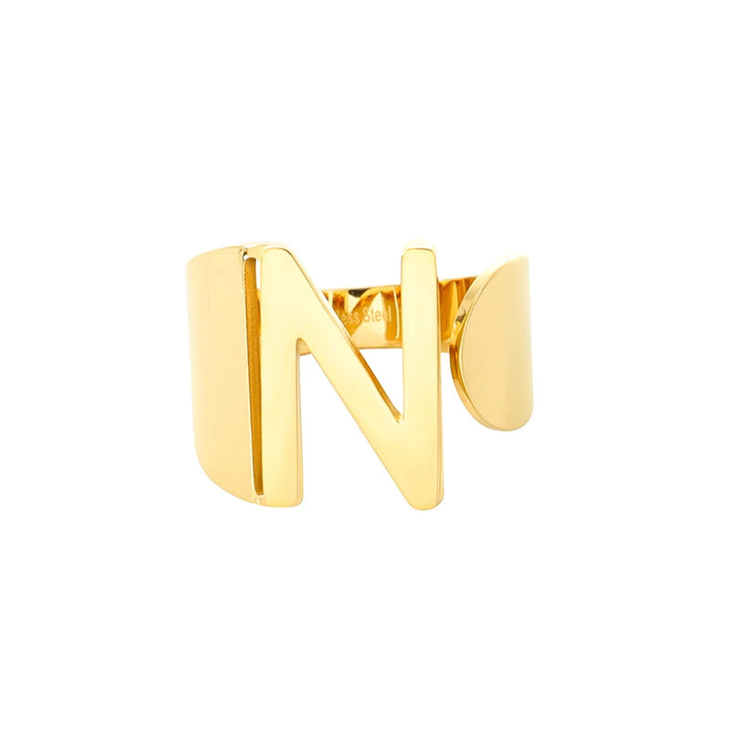 Anel Delicate grosso com inicial